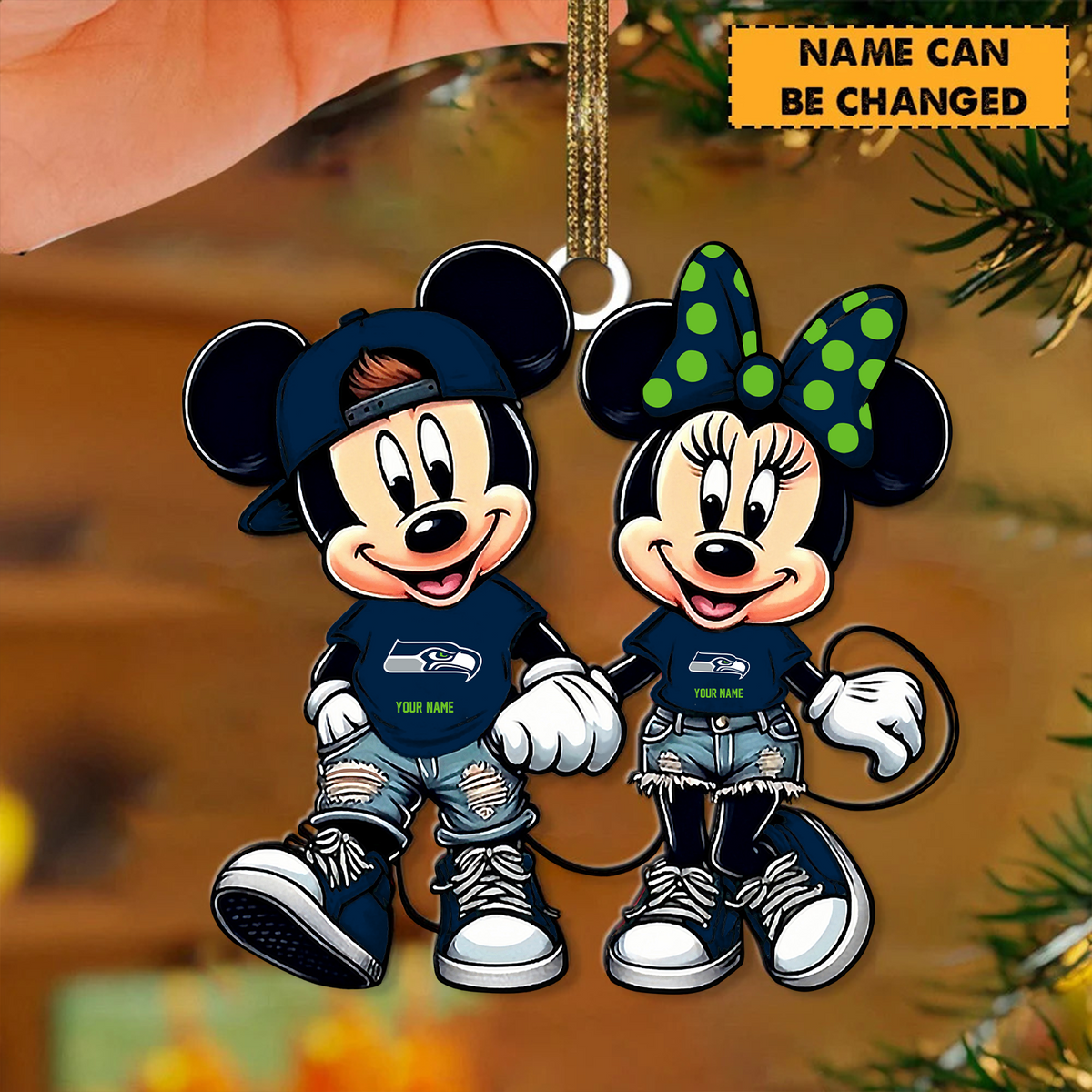 [TOUCHDOWN DEAL] NEW CUSTOMIZED NFL06 SSH SEATTLE SEAHAWKS CHRISTMAS ACRYLIC ORNAMENT