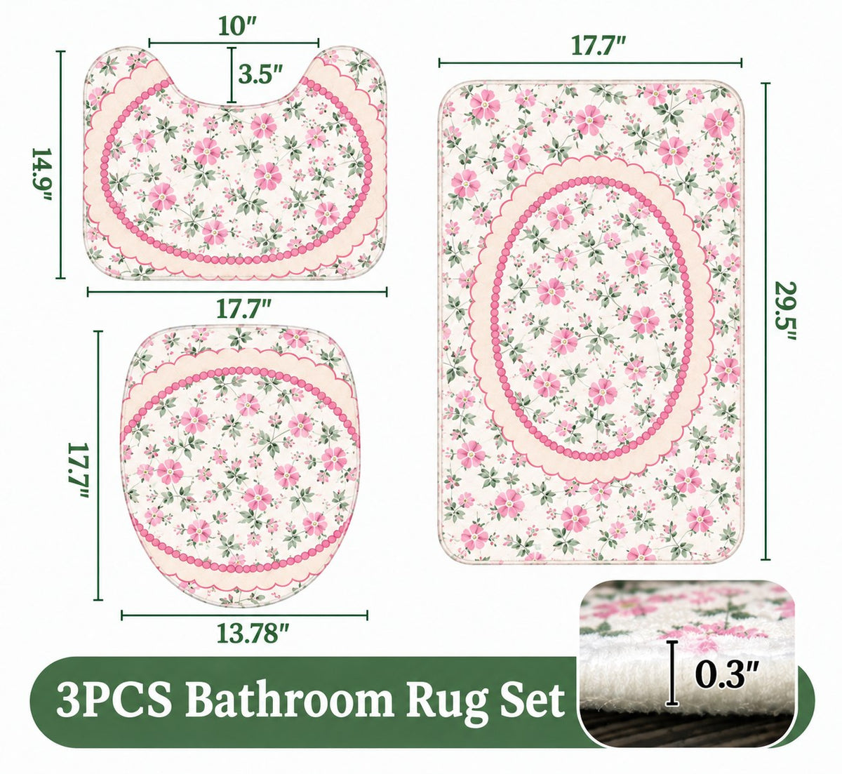 [TOUCHDOWN DEAL] NEW CUSTOMIZED NFL11 SF49 SAN FRANCISCO 49ERS 3-PIECE BATHROOM RUG SET