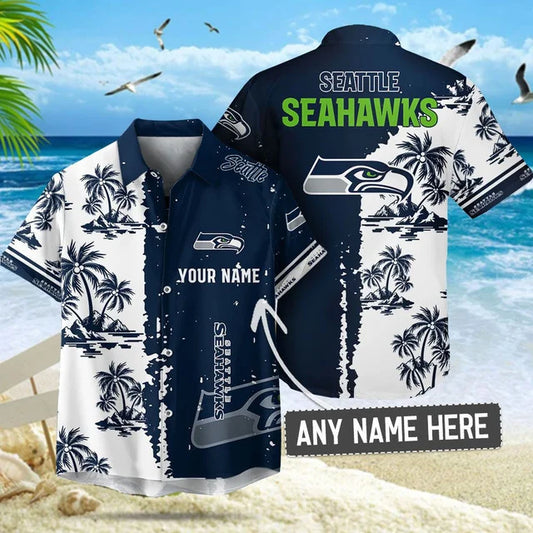 [TOUCHDOWN DEAL] NEW CUSTOMIZED NFL06 SSH SEATTLE SEAHAWKS UNISEX HAWAIIAN SHIRT & SHORTS SET