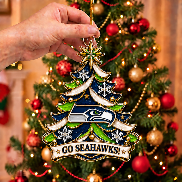 [TOUCHDOWN DEAL] NEW CUSTOMIZED NFL06 SSH SEATTLE SEAHAWKS CHRISTMAS ACRYLIC ORNAMENT
