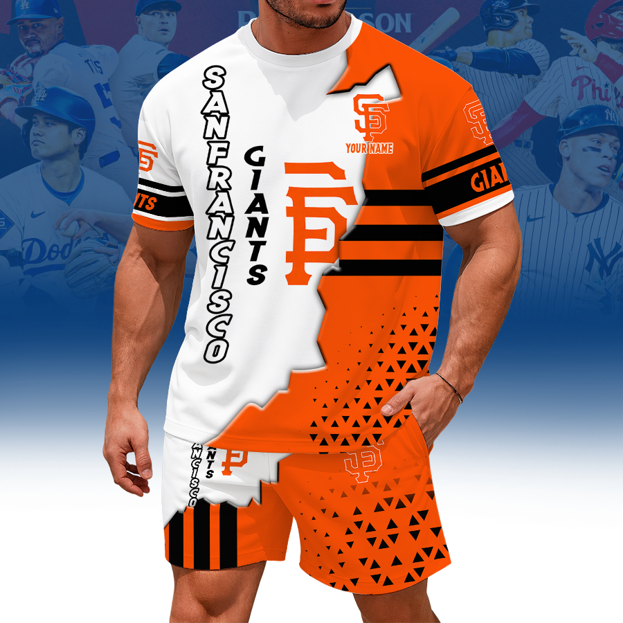 [HOMERUN DEAL] NEW CUSTOMIZED MLB06 SFG SAN FRANCISCO GIANTS UNISEX T-SHIRT & SHORTS SET