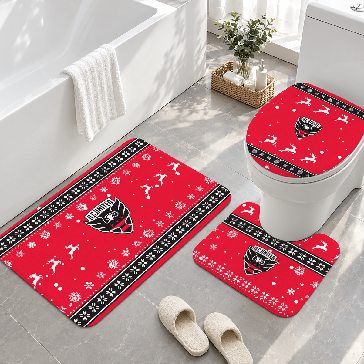 [GOAL DEAL] NEW CUSTOMIZED MLS06 DCU D.C. UNITED 3-PIECE BATHROOM RUG SET