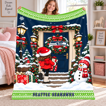 [TOUCHDOWN DEAL] NEW CUSTOMIZED NFL06 SSH THE SEAHAWKS FLEECE BLANKET