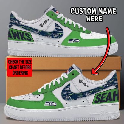 [TOUCHDOWN DEAL] NEW CUSTOMIZED NFL06 SSH SEATTLE SEAHAWKS AF1 SNEAKERS