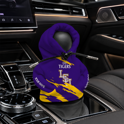 [HOMERUN DEAL] NEW CUSTOMIZED NCAA CWS07 LST LSU TIGERS AUTOMOTIVE HOODIE SHIFT KNOB COVER