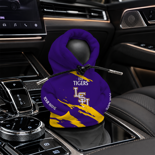 [HOMERUN DEAL] NEW CUSTOMIZED NCAA CWS07 LST LSU TIGERS AUTOMOTIVE HOODIE SHIFT KNOB COVER