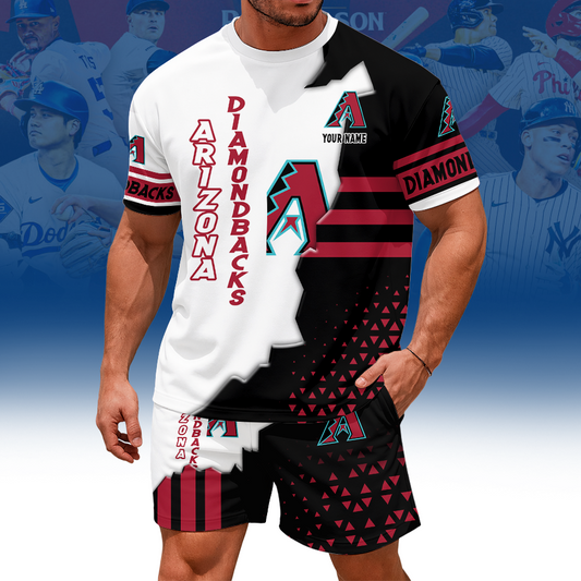 [HOMERUN DEAL] NEW CUSTOMIZED MLB07 ADS ARIZONA DIAMONDBACKS UNISEX T-SHIRT & SHORTS SET