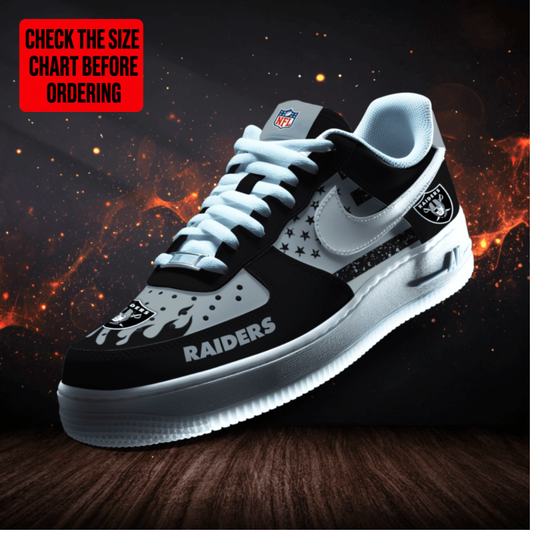 [TOUCHDOWN DEAL] NEW CUSTOMIZED NFL07 LVR LAS VEGAS RAIDERS AF1 SNEAKERS