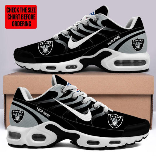 [TOUCHDOWN DEAL] NEW CUSTOMIZED NFL07 LVR LAS VEGAS RAIDERS AIR MAX PLUS SNEAKERS