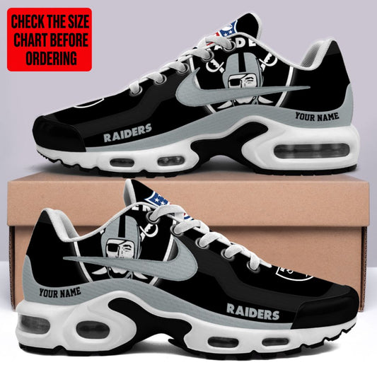 [TOUCHDOWN DEAL] NEW CUSTOMIZED NFL07 LVR LAS VEGAS RAIDERS AIR MAX PLUS SNEAKERS
