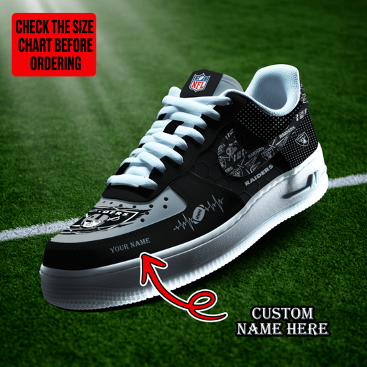 [TOUCHDOWN DEAL] NEW CUSTOMIZED NFL07 LVR LAS VEGAS RAIDERS AF1 SHOES