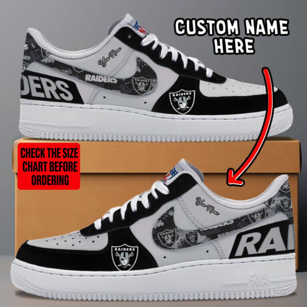 [TOUCHDOWN DEAL] NEW CUSTOMIZED NFL07 LVR LAS VEGAS RAIDERS AF1 SNEAKERS