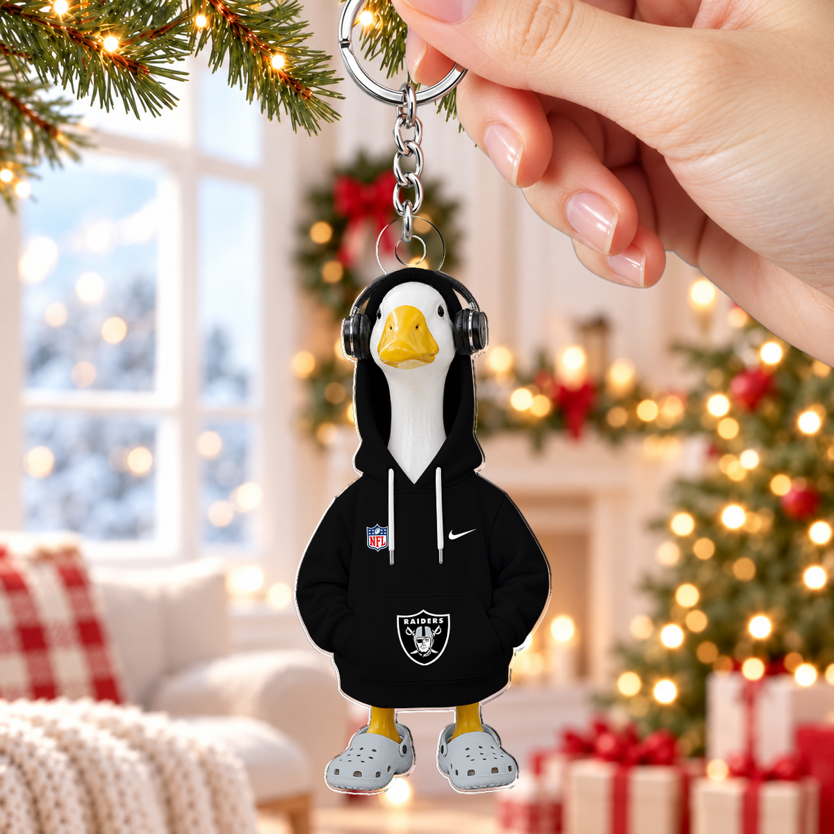 [TOUCHDOWN DEAL] NEW CUSTOMIZED NFL07 LVR LAS VEGAS RAIDERS ACRYLIC KEYCHAIN