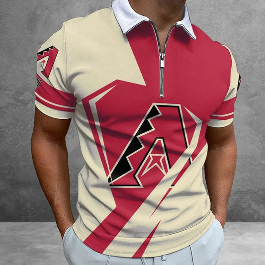 [HOMERUN DEAL] NEW CUSTOMIZED MLB07 ADS ARIZONA DIAMONDBACKS ZIP POLO SHIRT
