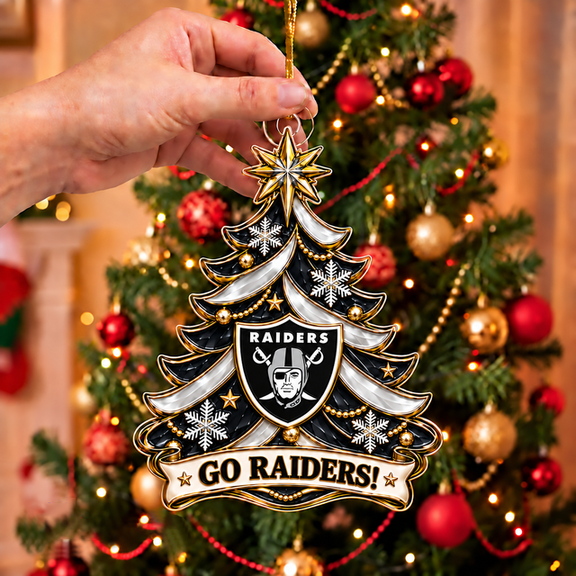 [TOUCHDOWN DEAL] NEW CUSTOMIZED NFL07 LVR LAS VEGAS RAIDERS CHRISTMAS ACRYLIC ORNAMENT