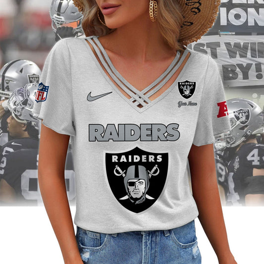[TOUCHDOWN DEAL] NEW CUSTOMIZED NFL07 LVR LAS VEGAS RAIDERS V-NECK SHIRT
