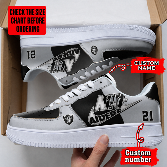 [TOUCHDOWN DEAL] NEW CUSTOMIZED NFL07 LVR LAS VEGAS RAIDERS AF1 SHOES
