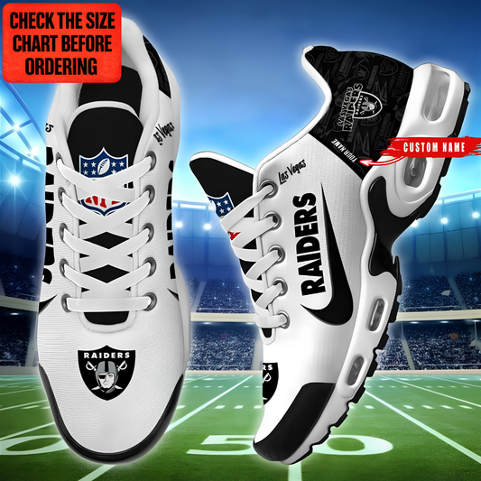 [TOUCHDOWN DEAL] NEW CUSTOMIZED NFL07 LVR LAS VEGAS RAIDERS AIR MAX PLUS SNEAKERS
