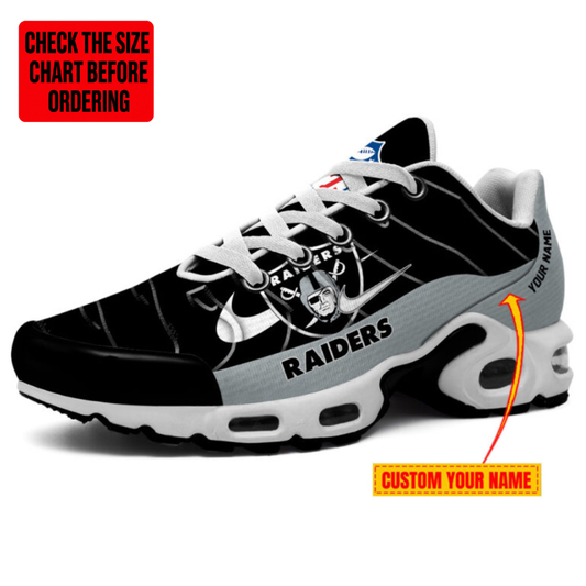 [TOUCHDOWN DEAL] NEW CUSTOMIZED NFL07 LVR LAS VEGAS RAIDERS AIR MAX PLUS SNEAKERS