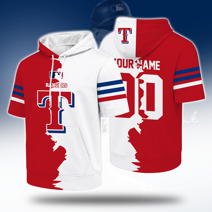 [HOMERUN DEAL] NEW CUSTOMIZED MLB08 TRS TEXAS RANGERS SHORT SLEEVE HOODIE