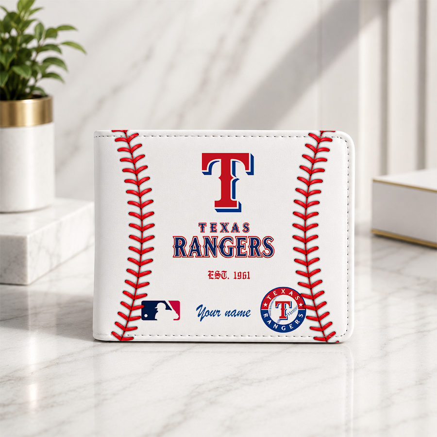 [HOMERUN DEAL] NEW CUSTOMIZED MLB08 TRS TEXAS RANGERS LEATHER WALLET