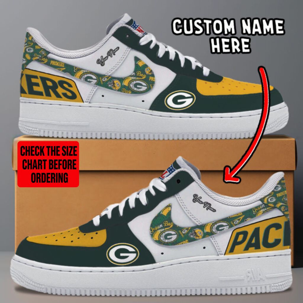 [TOUCHDOWN DEAL] NEW CUSTOMIZED NFL08 GBP GREEN BAY PACKERS AF1 SNEAKERS