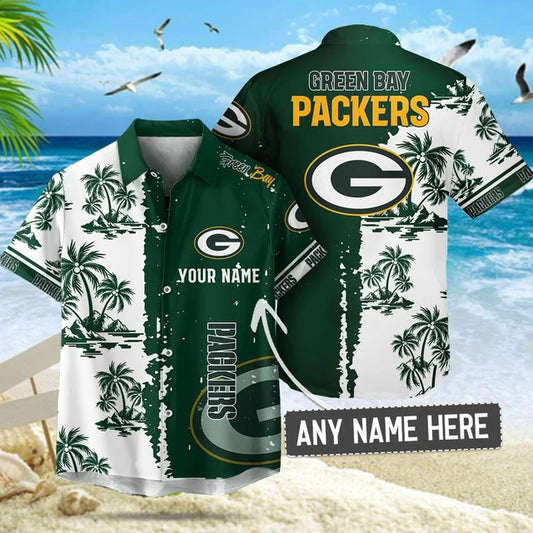 [TOUCHDOWN DEAL] NEW CUSTOMIZED NFL08 GBP GREEN BAY PACKERS UNISEX HAWAIIAN SHIRT & SHORTS SET
