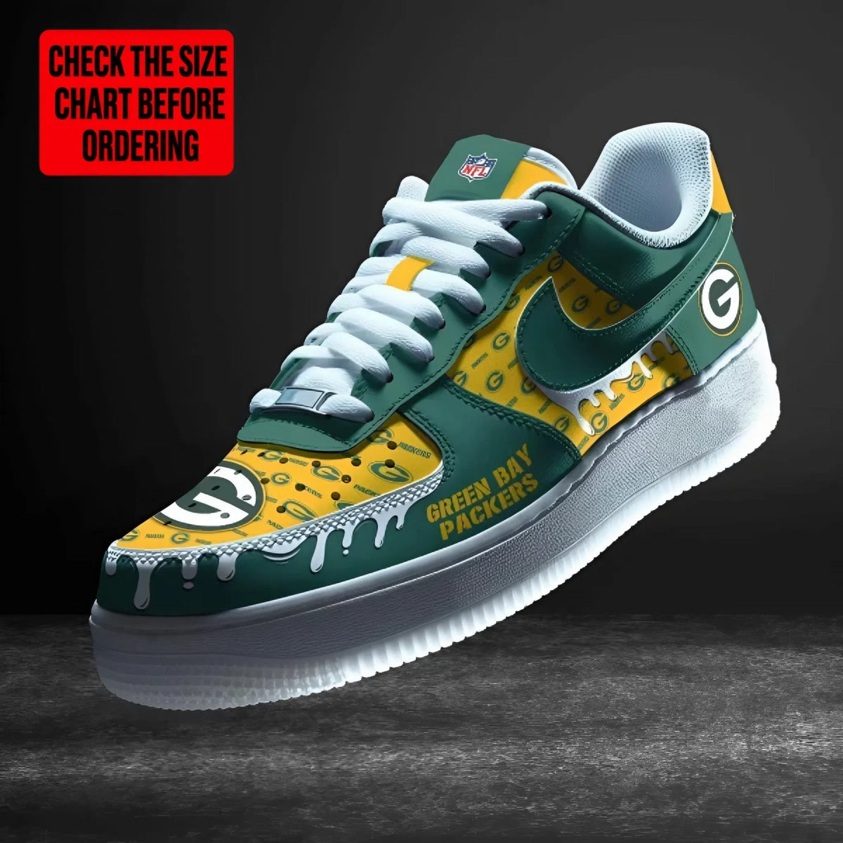 [TOUCHDOWN DEAL] NEW CUSTOMIZED NFL08 GBP GREEN BAY PACKERS AF1 SHOES