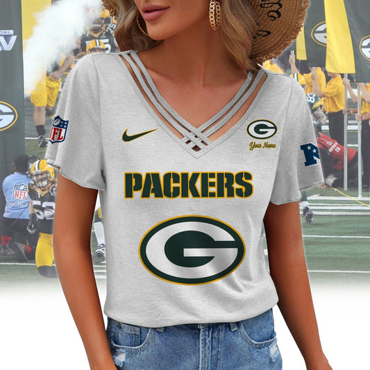 [TOUCHDOWN DEAL] NEW CUSTOMIZED NFL08 GBP GREEN BAY PACKERS V-NECK SHIRT
