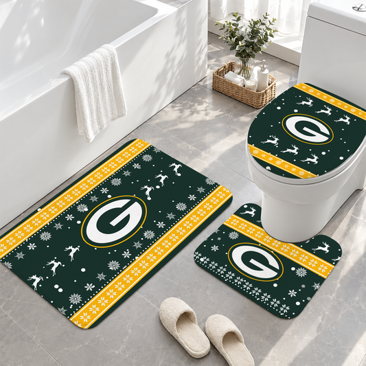 [TOUCHDOWN DEAL] NEW CUSTOMIZED NFL08 GBP GREEN BAY PACKERS 3-PIECE BATHROOM RUG SET