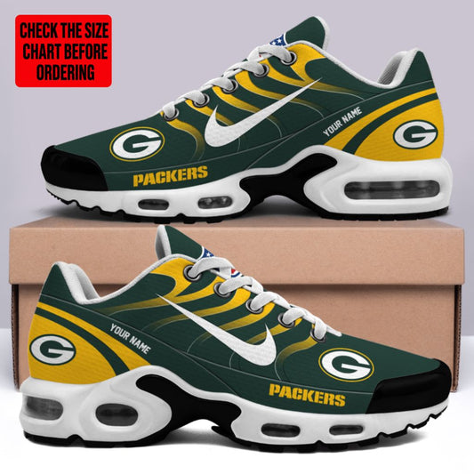 [TOUCHDOWN DEAL] NEW CUSTOMIZED NFL08 GBP GREEN BAY PACKERS AIR MAX PLUS SNEAKERS
