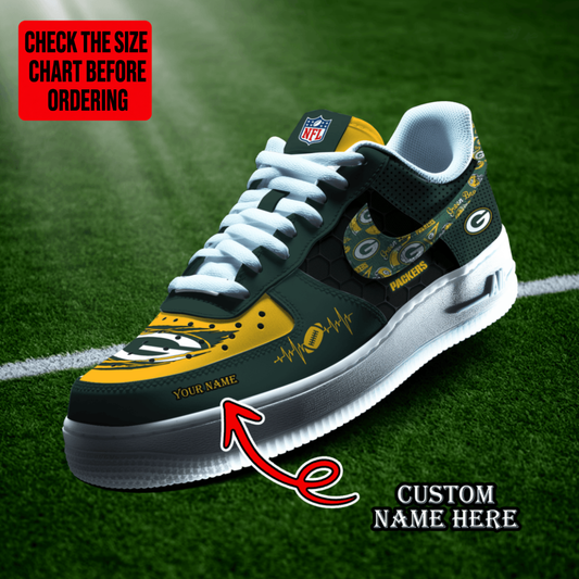 [TOUCHDOWN DEAL] NEW CUSTOMIZED NFL08 GBP GREEN BAY PACKERS AF1 SHOES