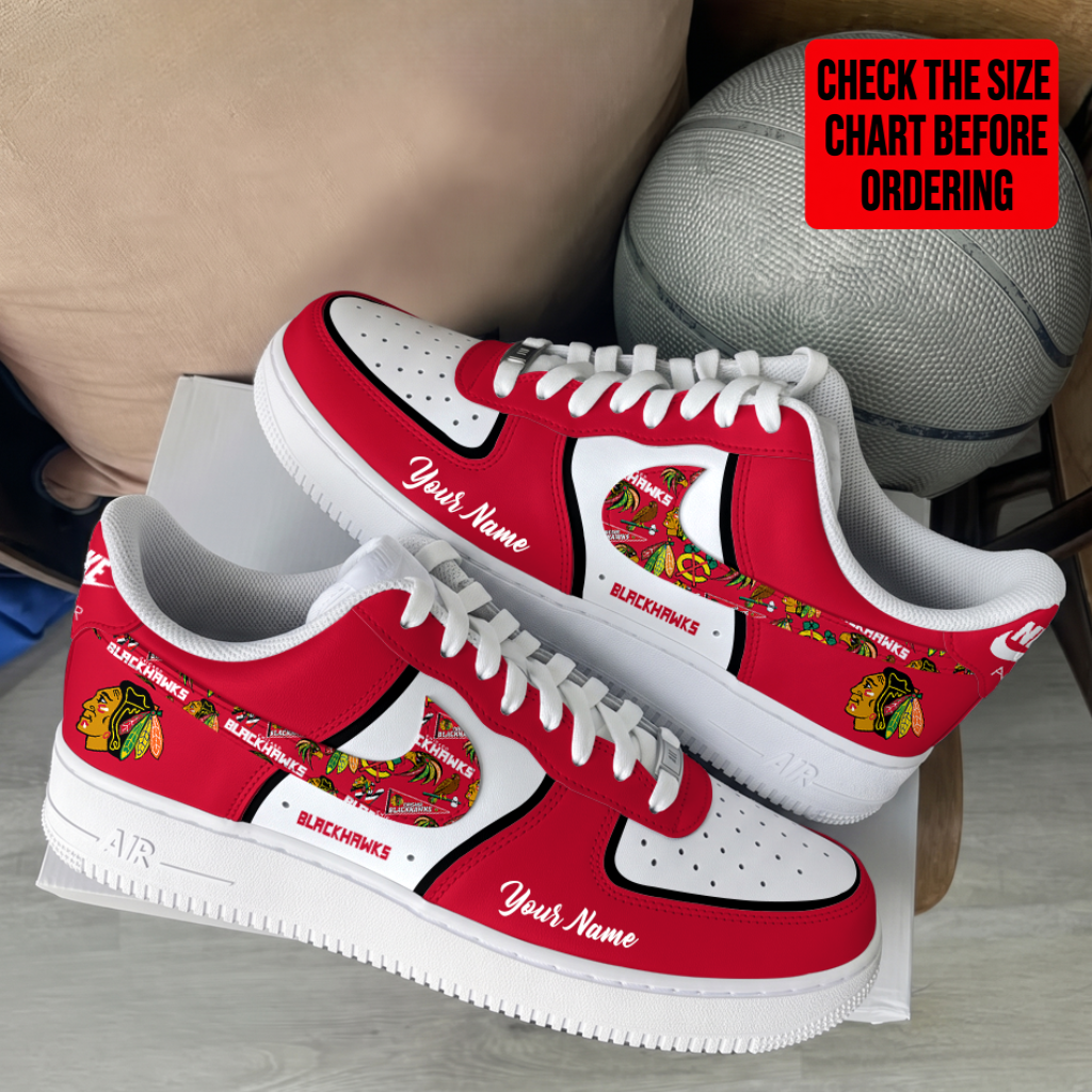 [PUCK DROP DEAL] NEW CUSTOMIZED NHL08 CBH CHICAGO BLACKHAWKS AF1 SHOES