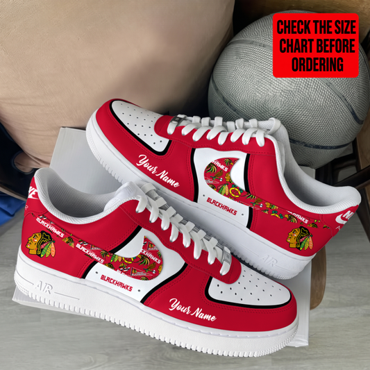 [PUCK DROP DEAL] NEW CUSTOMIZED NHL08 CBH CHICAGO BLACKHAWKS AF1 SHOES