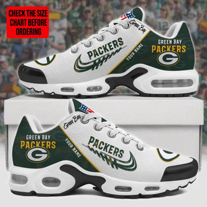 [TOUCHDOWN DEAL] NEW CUSTOMIZED NFL08 GBP GREEN BAY PACKERS AIR MAX PLUS SNEAKERS