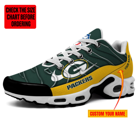 [TOUCHDOWN DEAL] NEW CUSTOMIZED NFL08 GBP GREEN BAY PACKERS AIR MAX PLUS SNEAKERS