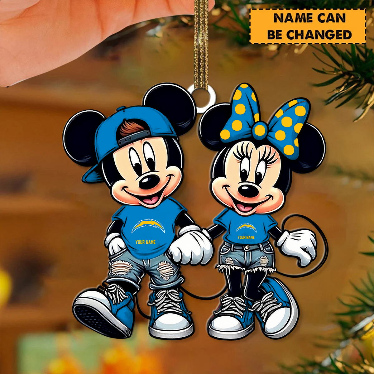 [TOUCHDOWN DEAL] NEW CUSTOMIZED NFL09 LAC LOS ANGELES CHARGERS CHRISTMAS ACRYLIC ORNAMENT