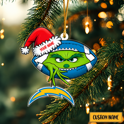 [TOUCHDOWN DEAL] NEW CUSTOMIZED NFL09 LAC LOS ANGELES CHARGERS CHRISTMAS ACRYLIC ORNAMENT