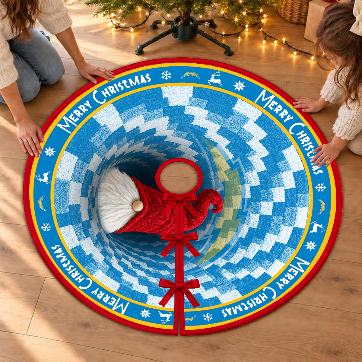 [TOUCHDOWN DEAL] NEW CUSTOMIZED NFL09 LAC THE CHARGERS CHRISTMAS TREE SKIRT