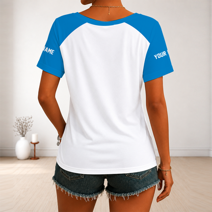 [TOUCHDOWN DEAL] NEW CUSTOMIZED NFL09 LAC LOS ANGELES CHARGERS V-NECK FEMALE SHIRT