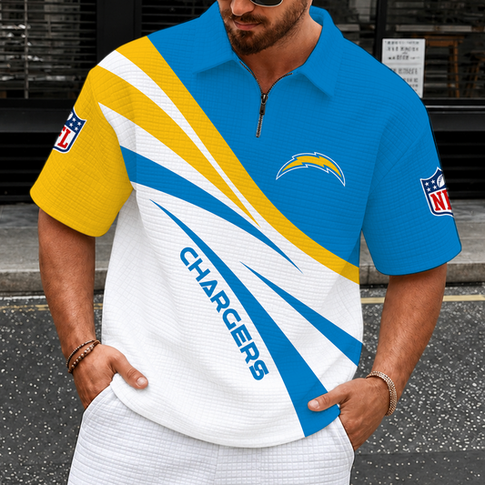 [TOUCHDOWN DEAL] NEW CUSTOMIZED NFL09 LAC LOS ANGELES CHARGERS QUARTER-ZIP POLO SHIRT