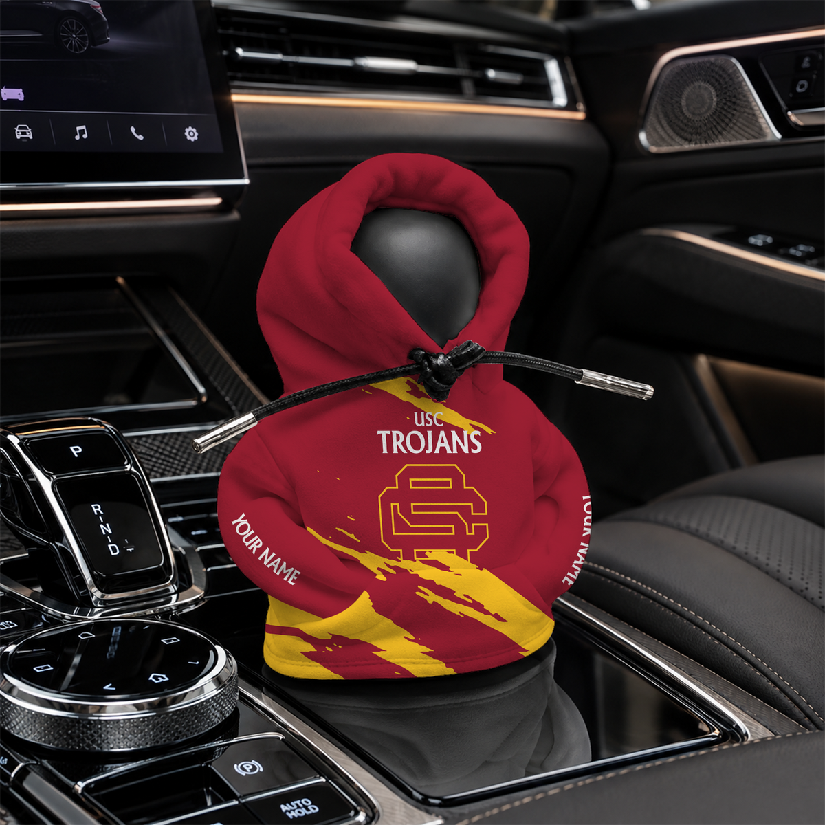 [HOMERUN DEAL] NEW CUSTOMIZED NCAA CWS09 USC USC TROJANS AUTOMOTIVE HOODIE SHIFT KNOB COVER