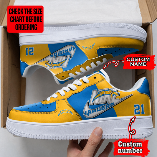 [TOUCHDOWN DEAL] NEW CUSTOMIZED NFL09 LAC LOS ANGELES CHARGERS AF1 SHOES