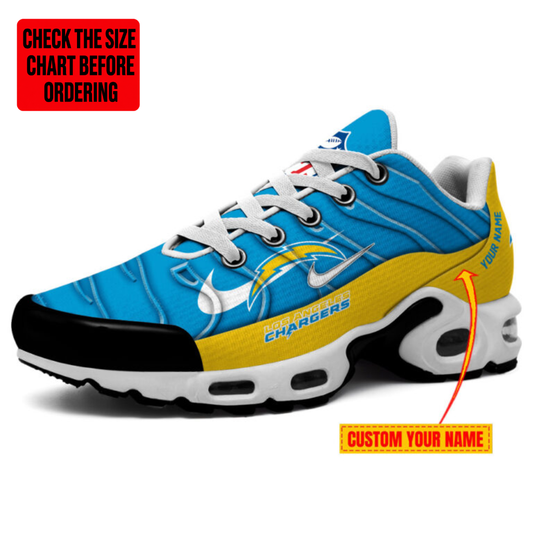 [TOUCHDOWN DEAL] NEW CUSTOMIZED NFL09 LAC LOS ANGELES CHARGERS AIR MAX PLUS SNEAKERS