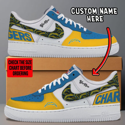 [TOUCHDOWN DEAL] NEW CUSTOMIZED NFL09 LAC LOS ANGELES CHARGERS AF1 SNEAKERS