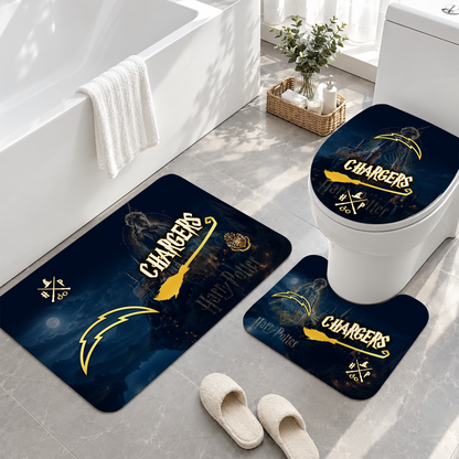 [TOUCHDOWN DEAL] NEW CUSTOMIZED NFL09 LAC LOS ANGELES CHARGERS 3-PIECE BATHROOM RUG SET