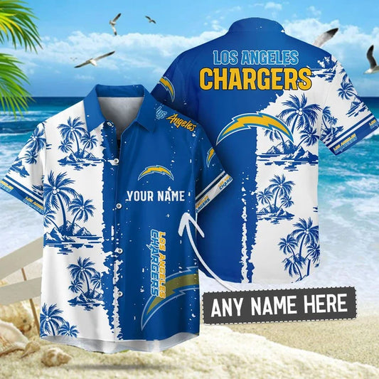 [TOUCHDOWN DEAL] NEW CUSTOMIZED NFL09 LAC LOS ANGELES CHARGERS UNISEX HAWAIIAN SHIRT & SHORTS SET