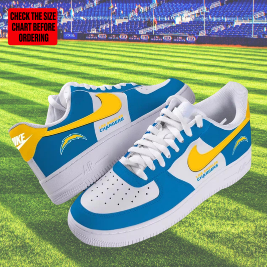 [TOUCHDOWN DEAL] NEW CUSTOMIZED NFL09 LAC LOS ANGELES CHARGERS AF1 SHOES