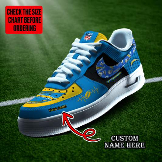 [TOUCHDOWN DEAL] NEW CUSTOMIZED NFL09 LAC LOS ANGELES CHARGERS AF1 SHOES
