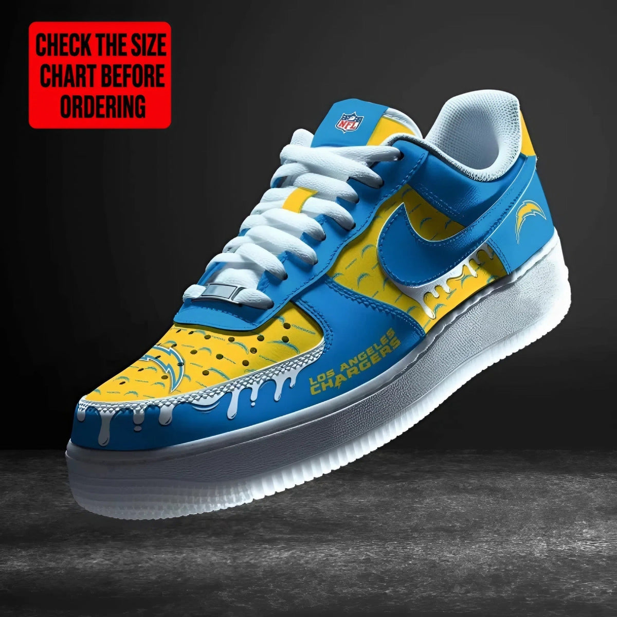 [TOUCHDOWN DEAL] NEW CUSTOMIZED NFL09 LAC LOS ANGELES CHARGERS AF1 SHOES